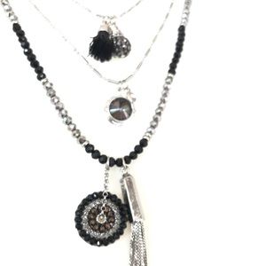 Magnolia & Vine Layering Necklace black and silver